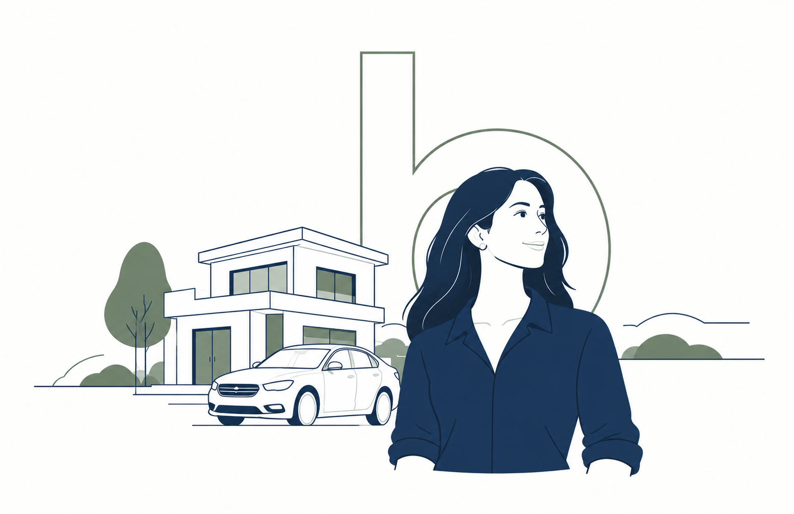 Ilustração de proteção pessoal, residencial e automotiva